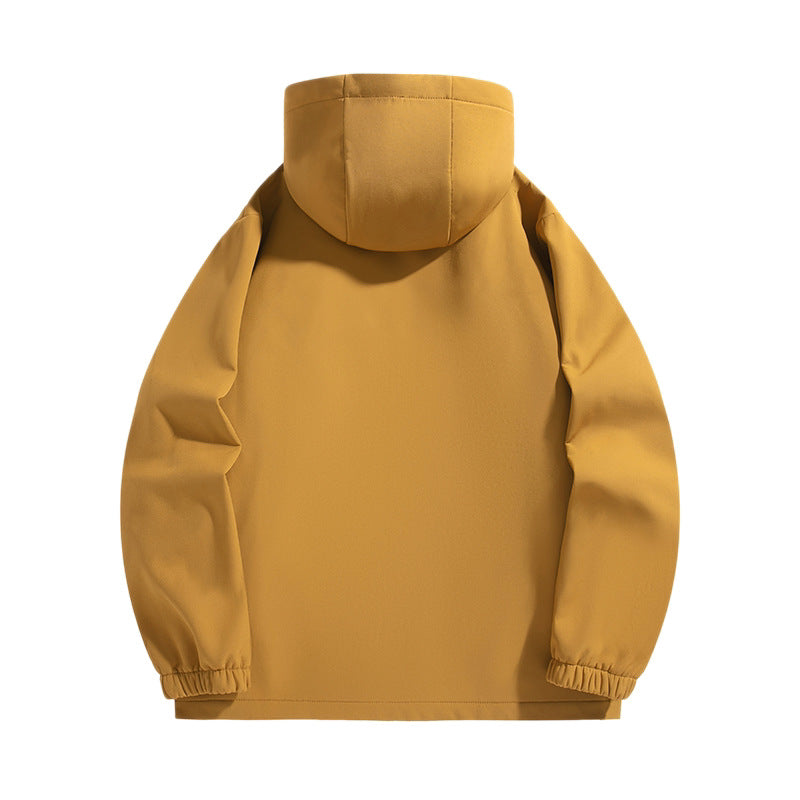 Men's Lightweight Softshell Hoodie Jacket with Water-Resistant Membrane and Chest Pocket Chichicherry