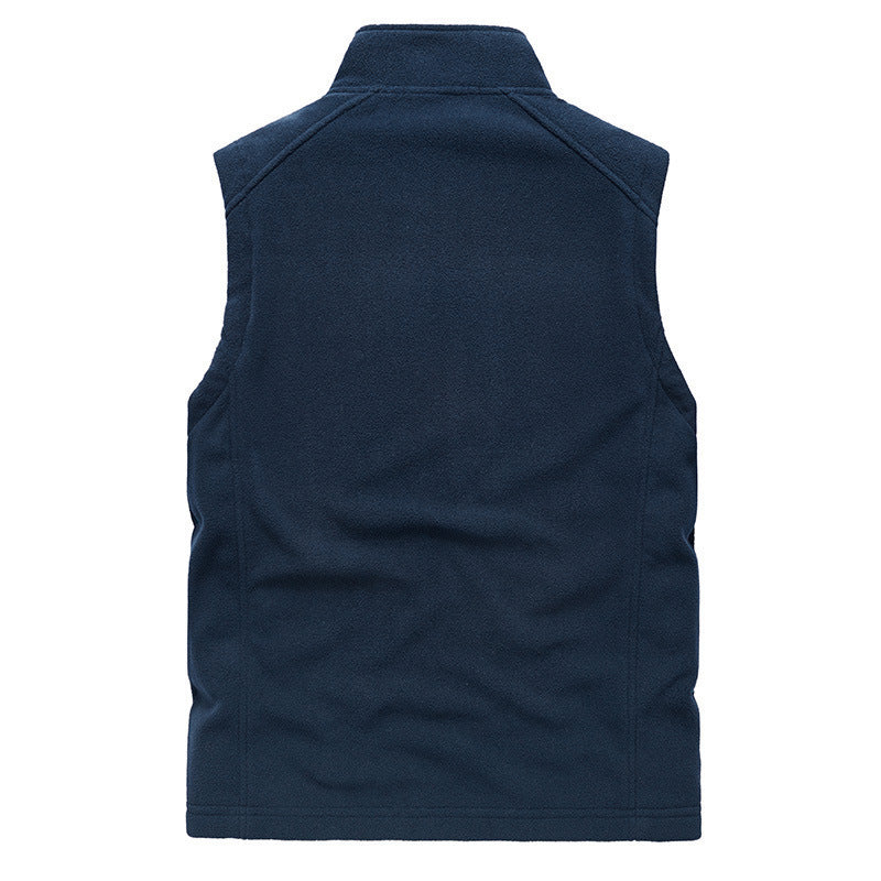 Men's fleece vest with stand-up collar, zip pockets and windproof front Chichicherry