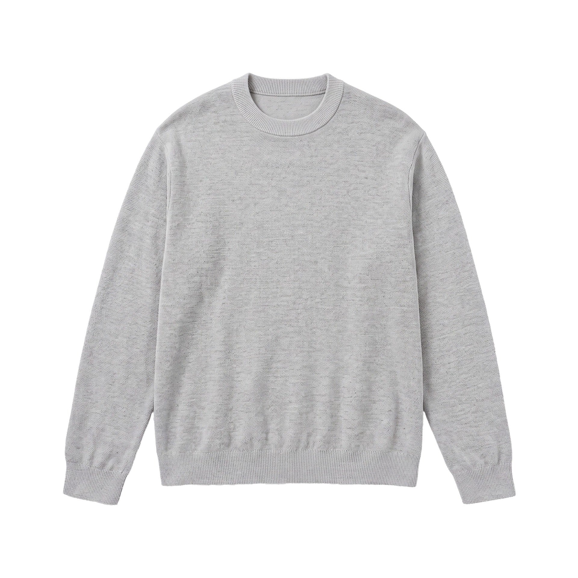 Men's Fine Crew Neck Sweatshirt made of Terry Fleece with Ribbed Hem
