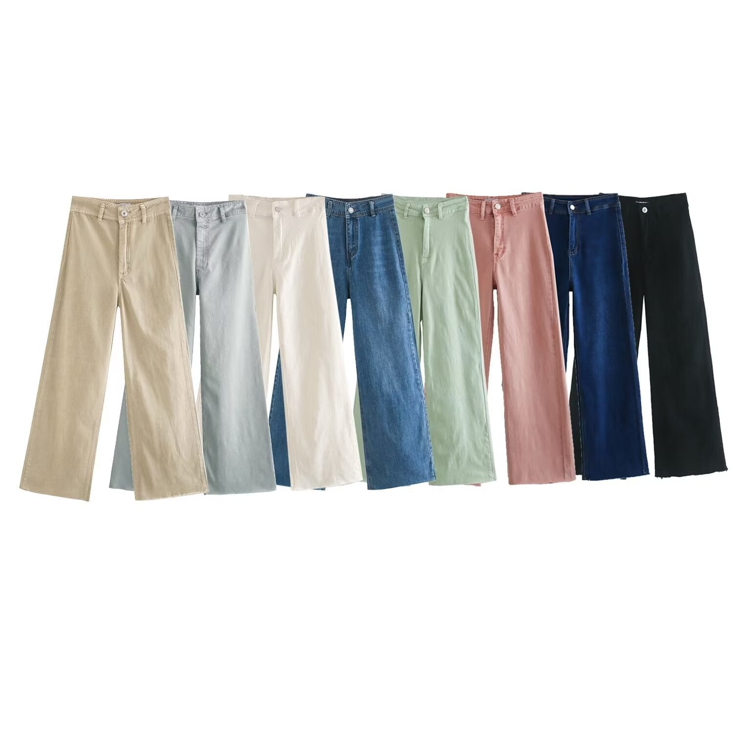 Women's loose high-waist worker pants with patch back pockets Chichicherry