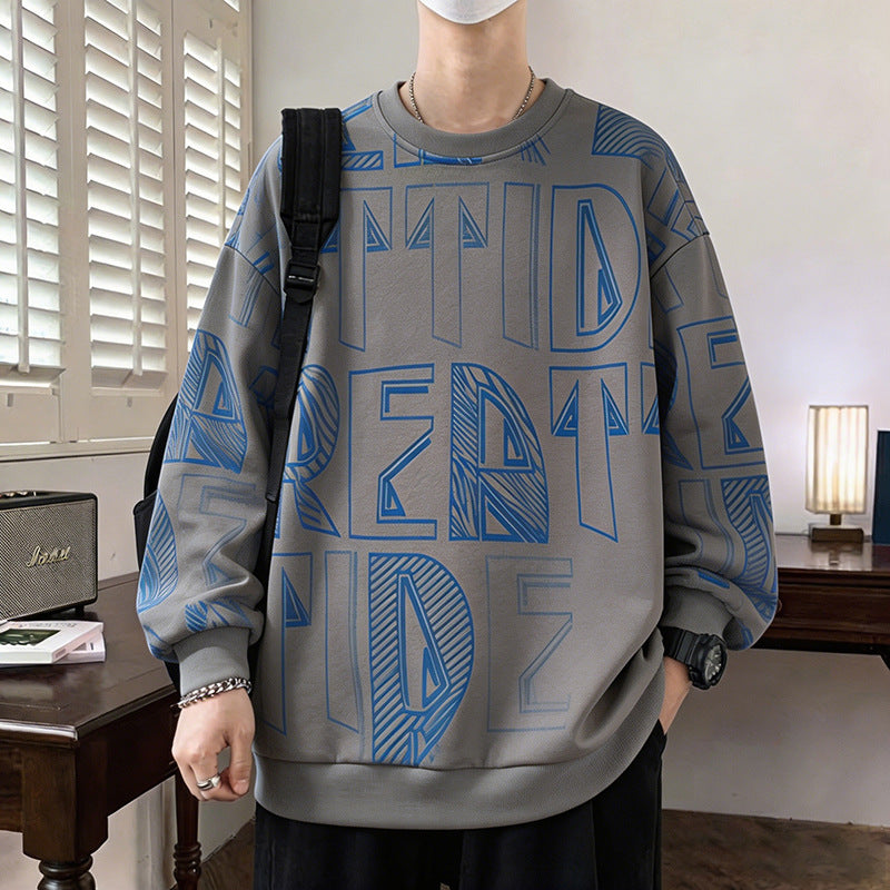 Men's Oversized Sweatshirt with large lettering print and ribbed hem Chichicherry