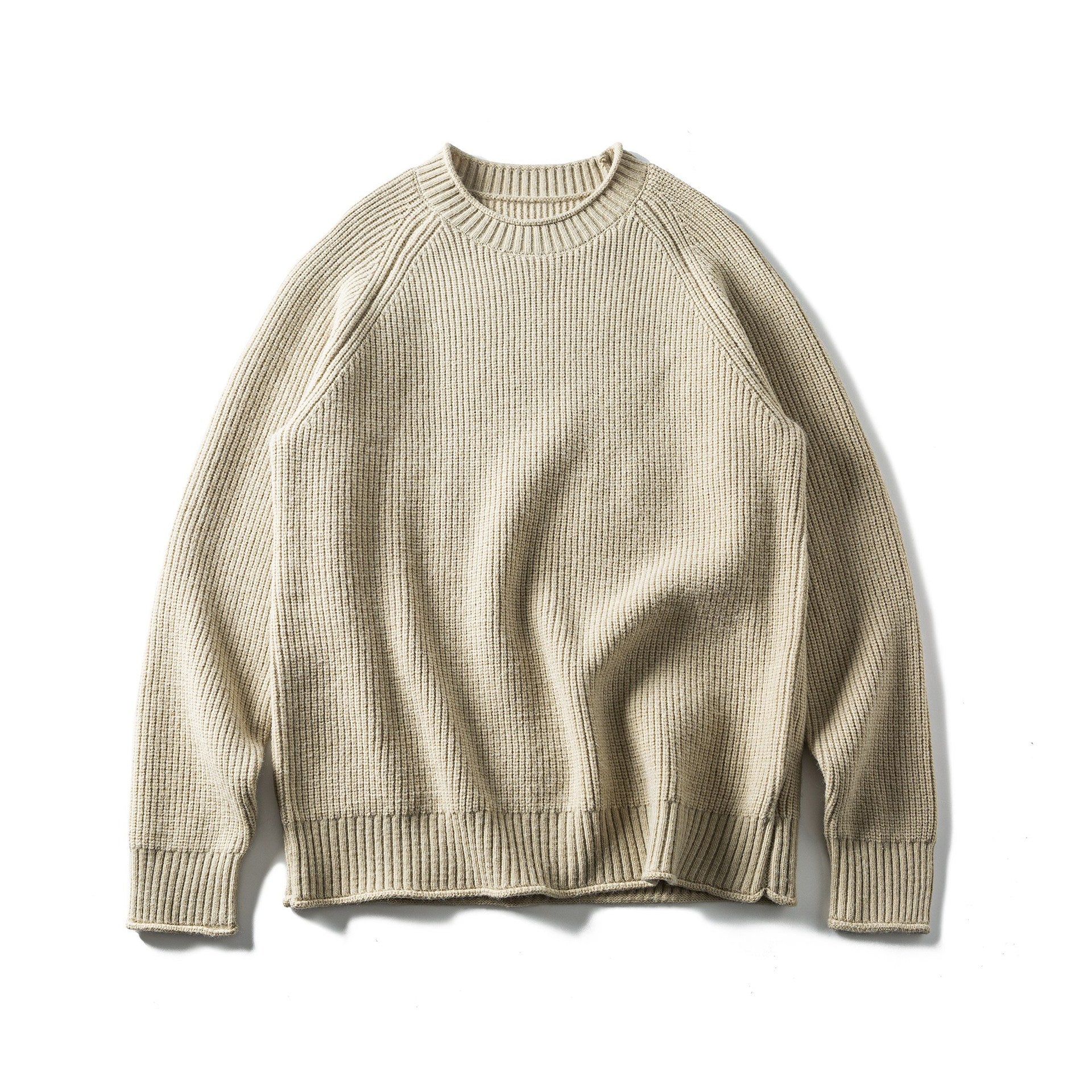 Men's ribbed knit sweater with round neck and raglan sleeves Chichicherry