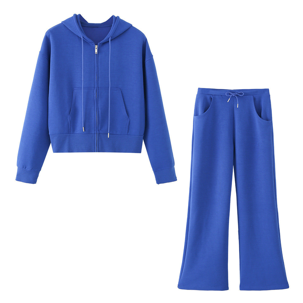 Ladies Wide Lounge Pants with High Waist, Drawstring and Side Pockets Chichicherry