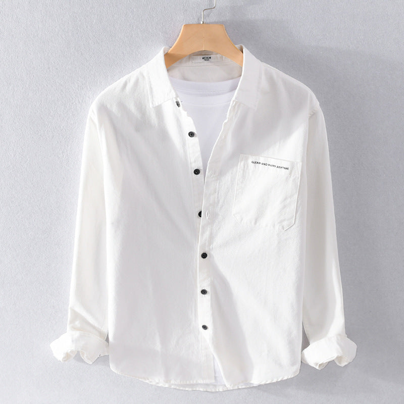 Men's lightweight cotton long-sleeve shirt in overshirt style with flap pocket and contrasting buttons Chichicherry