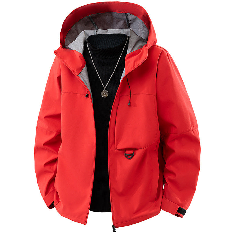 Men's technical hooded softshell jacket with adjustable hood and utility pockets Chichicherry
