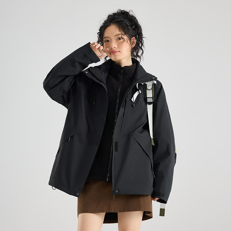 Women's waterproof, breathable functional parka with hood and loose fit Chichicherry
