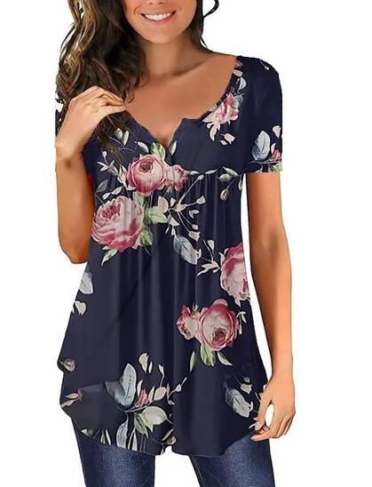 Women's Tunic Women's U-Neck Print
