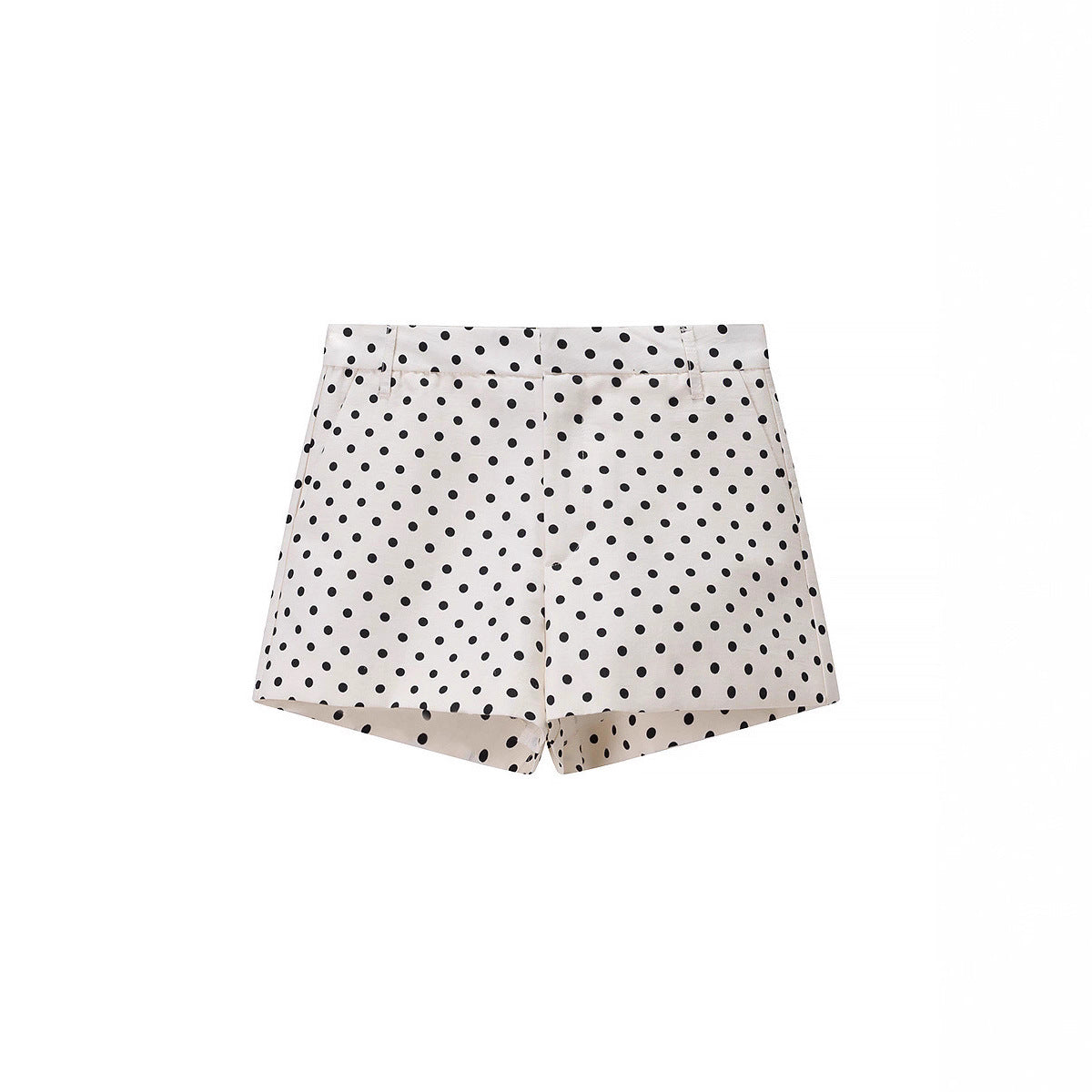 Women's Polka Dot Satin Loungewear Set with Oversized Blazer and Drawcord Shorts Chichicherry