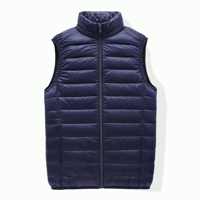 Men's compact padded insulation vest with packing function and stand-up collar Chichicherry