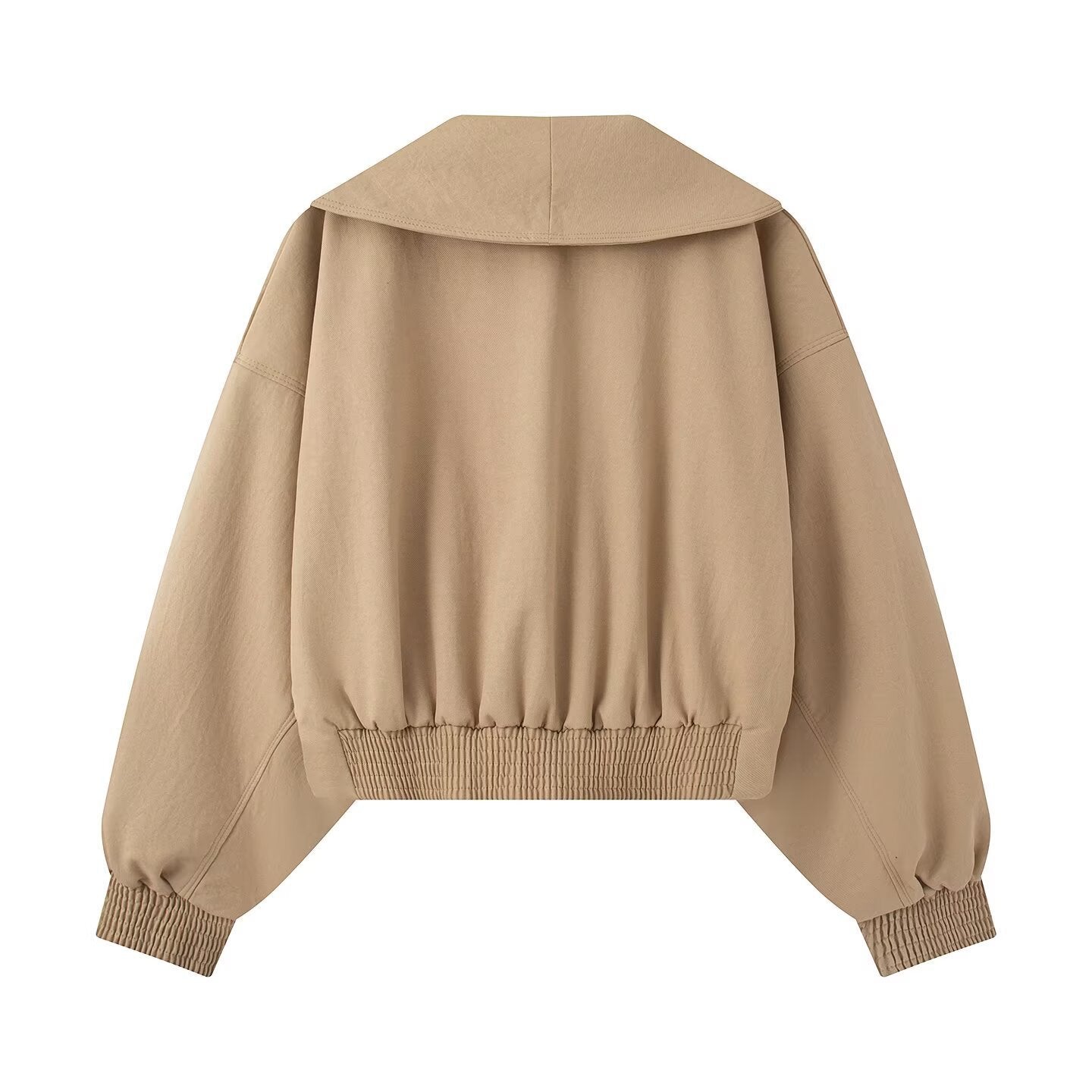 Women's short jacket with wide shawl collar, tailored tie belt and balloon sleeves Chichicherry