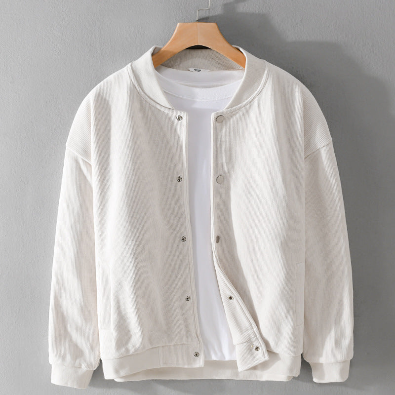 Men's cord college jacket with snap button placket and ribbed cuffs Chichicherry