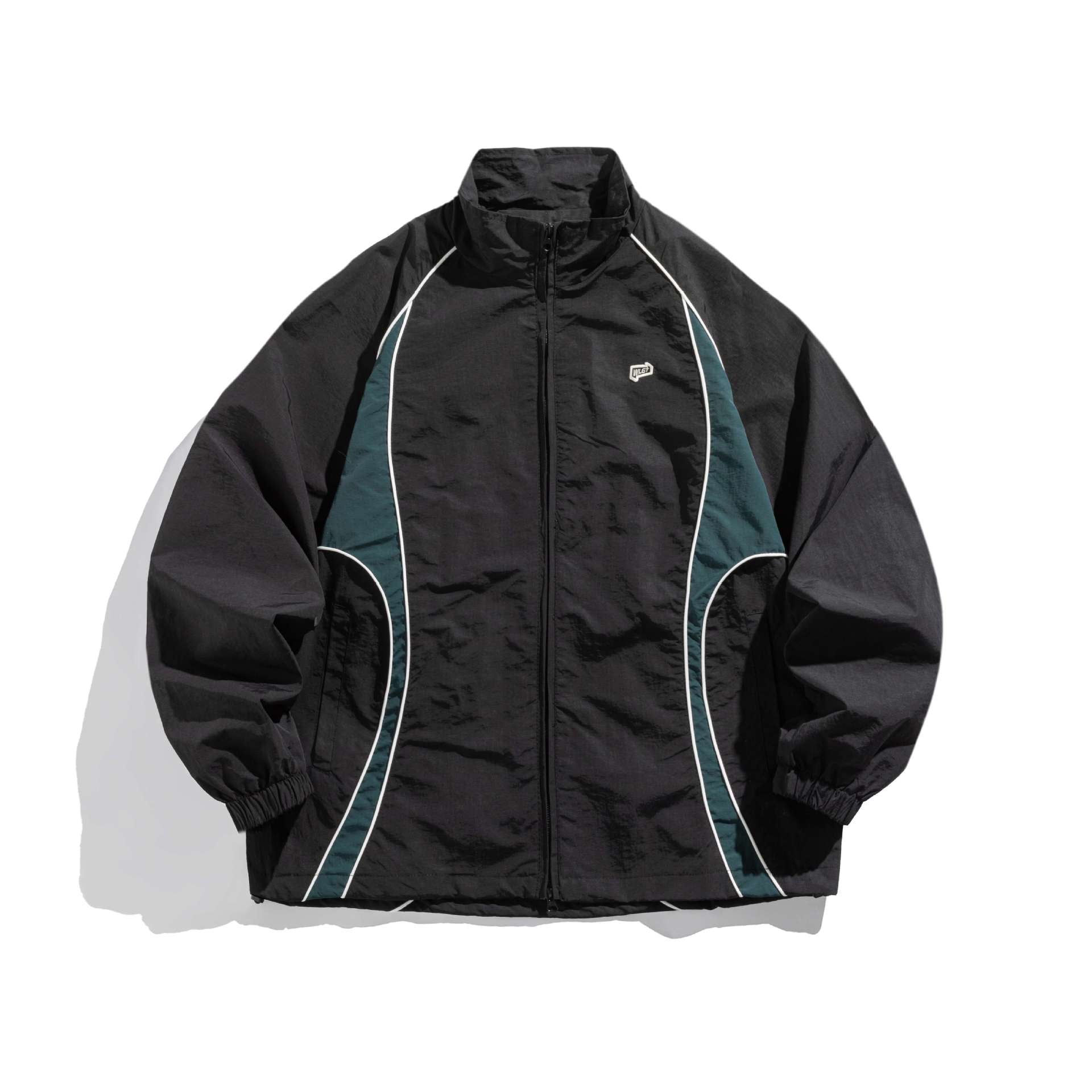 Unisex Lightweight Boxy Track Jacket with Contrast Piping Chichicherry