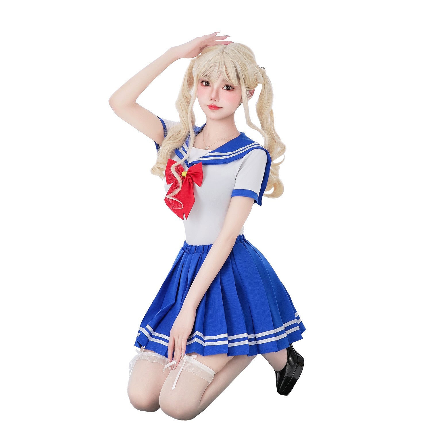 Women Schoolgirl Costume with characteristic collar and flared skirt Chichicherry
