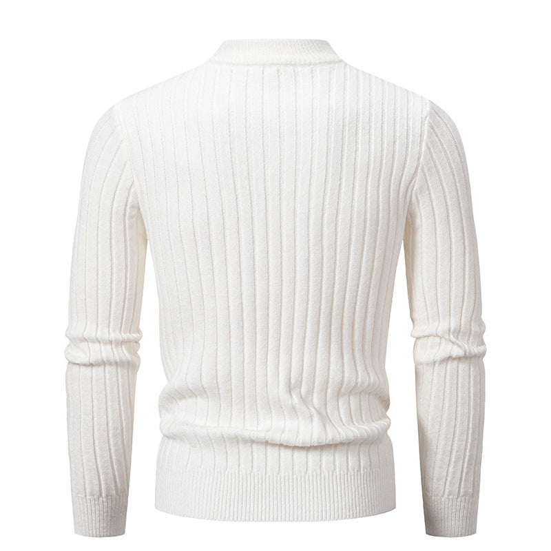 Men's Structured Mockneck Cable Knit Sweater Chichicherry