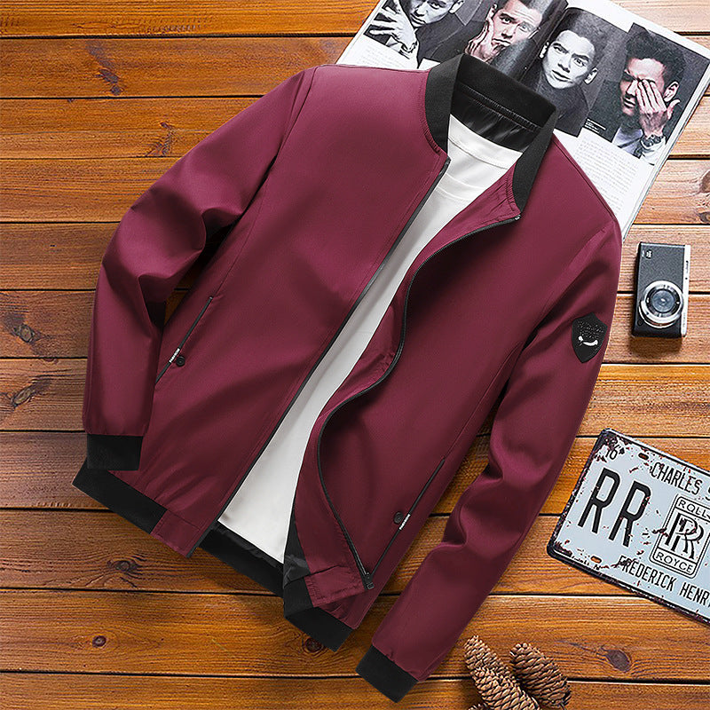 Men's urban lightweight bomber jacket with concealed two-way zipper, ribbed cuffs and arm pocket Chichicherry