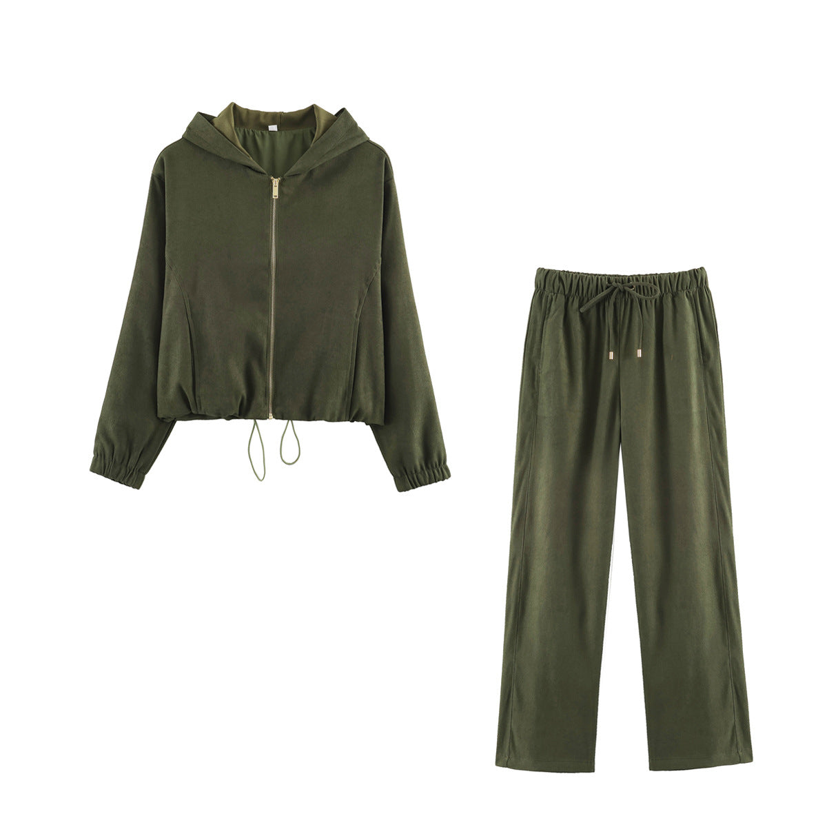 Women's wide lounge pants in velour look with drawstring and side pockets Chichicherry