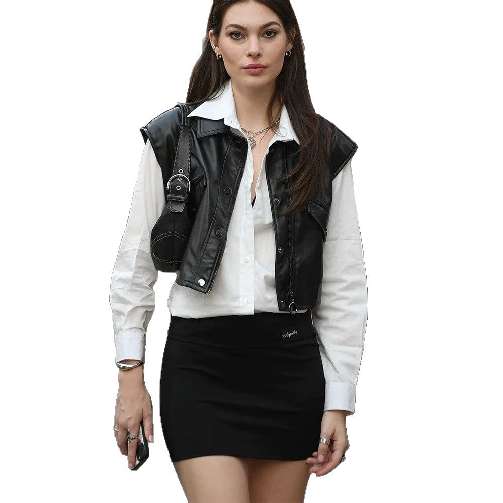 Women Figure-Hugging Stretch Mini Skirt with High Waist and Slim Fit Chichicherry