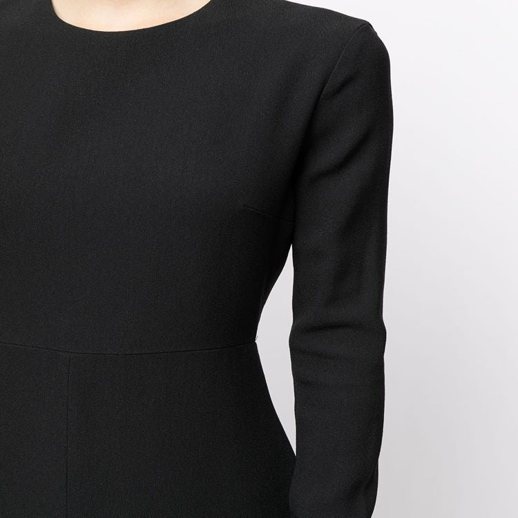 Women's Tailored Midi Dress with Long Sleeve, Front Slit and Clean Tailoring Chichicherry