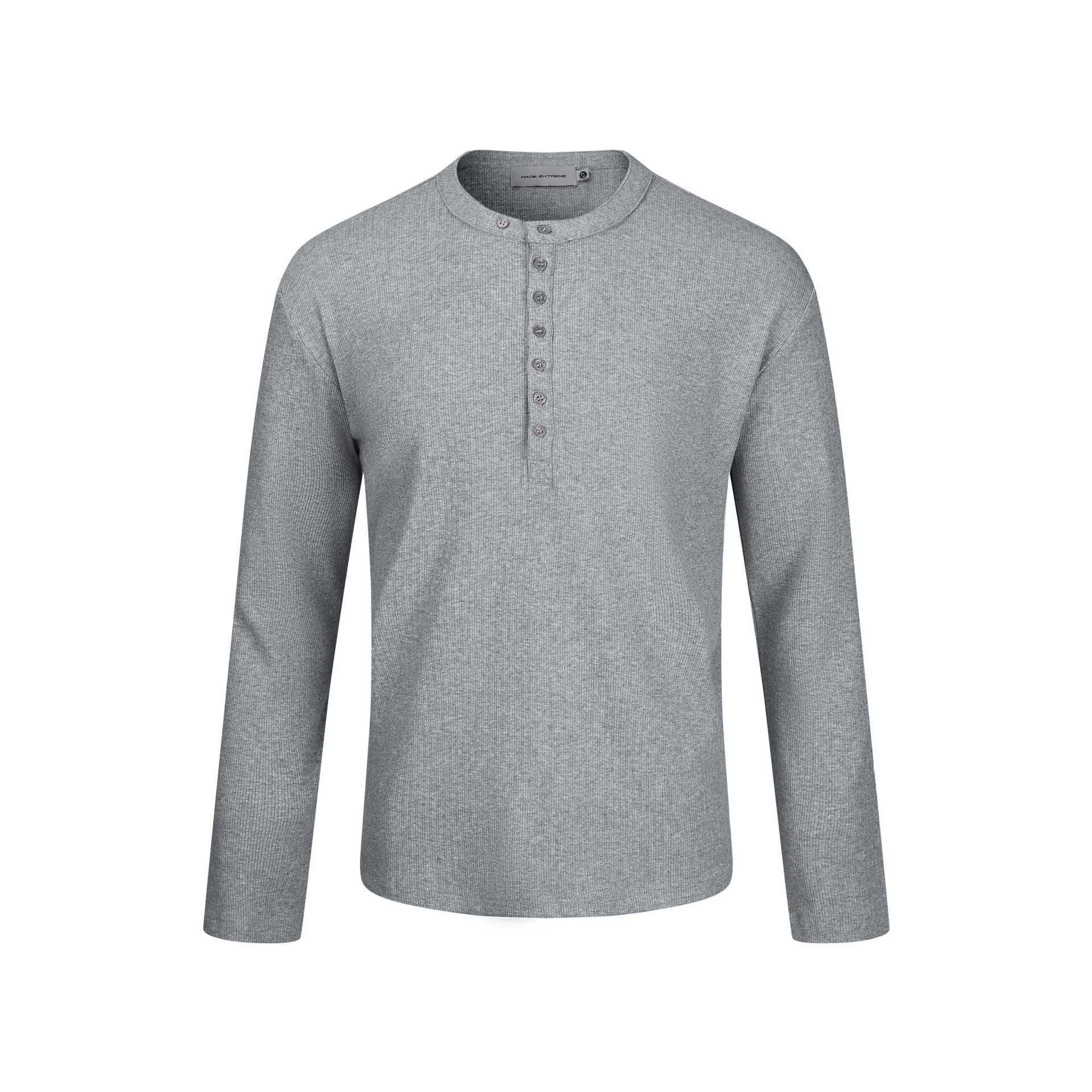 Men's Thermal Waffle Shirt with Henley Button Placket Chichicherry