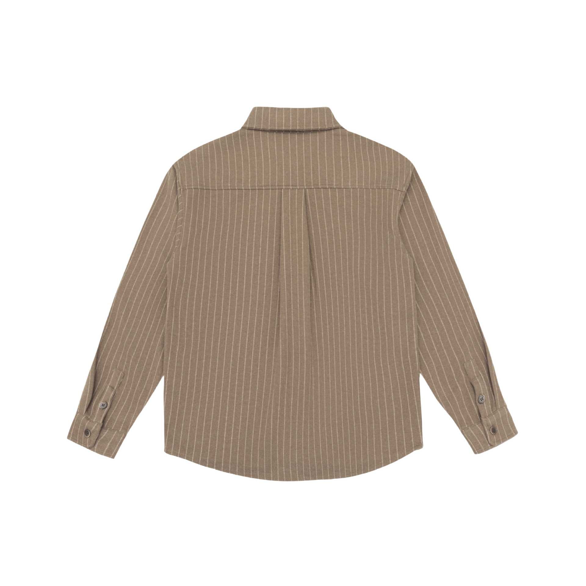 Women Oversize Shirt Jacket with Distinctive Shoulder Yoke and Pinstripes Chichicherry