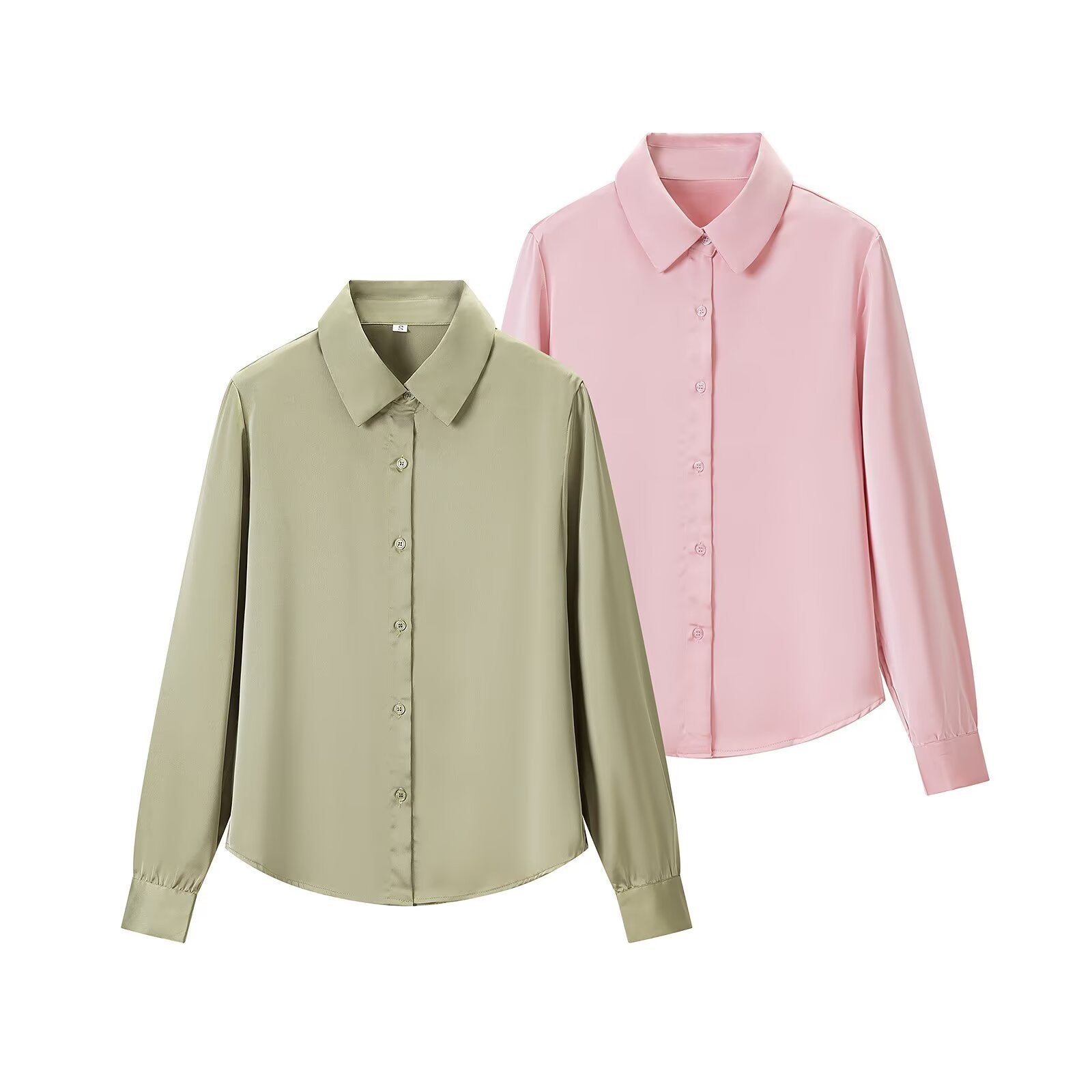 Women's fluid shirt with extended back hem, Kent collar and cuffs Chichicherry