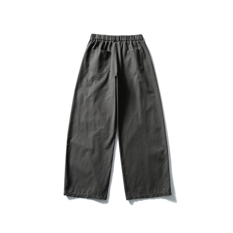 Women Wide High-Waist Culotte Pants with Elastic Waistband and Side Pockets Chichicherry