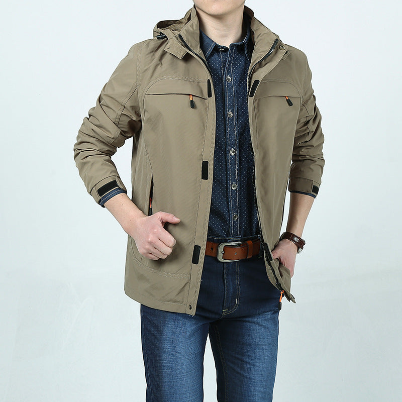 Men's padded hooded parka with teddy lining and windproof canvas look Chichicherry