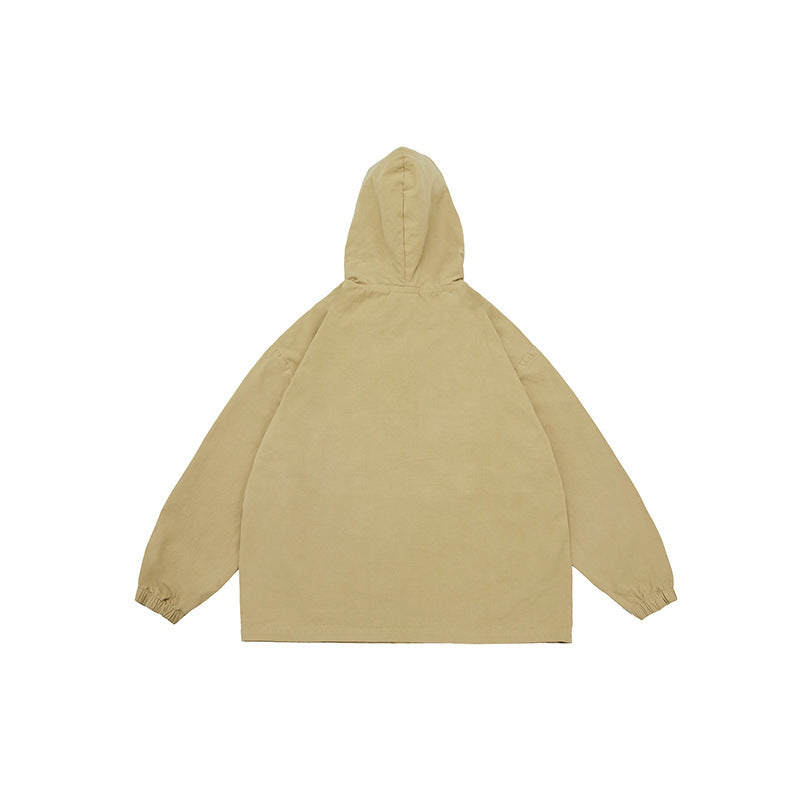 Unisex Oversized Hoodie with Button Placket, Kangaroo Pocket and Elastic Cuffs Chichicherry