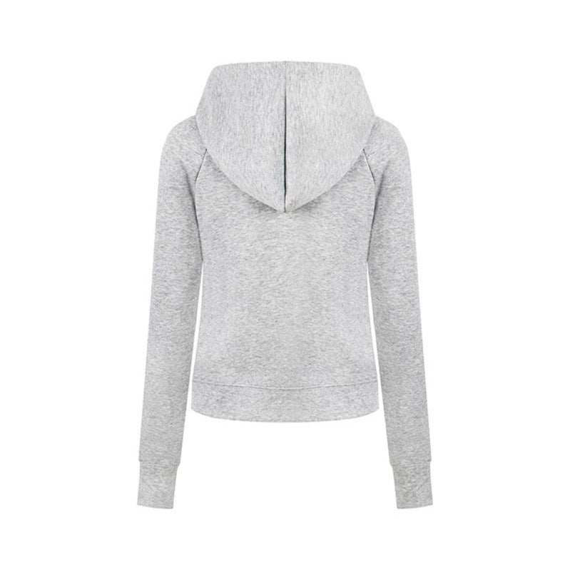 Women’s hooded sweatshirt jacket with oversized zipper and relaxed fit Chichicherry