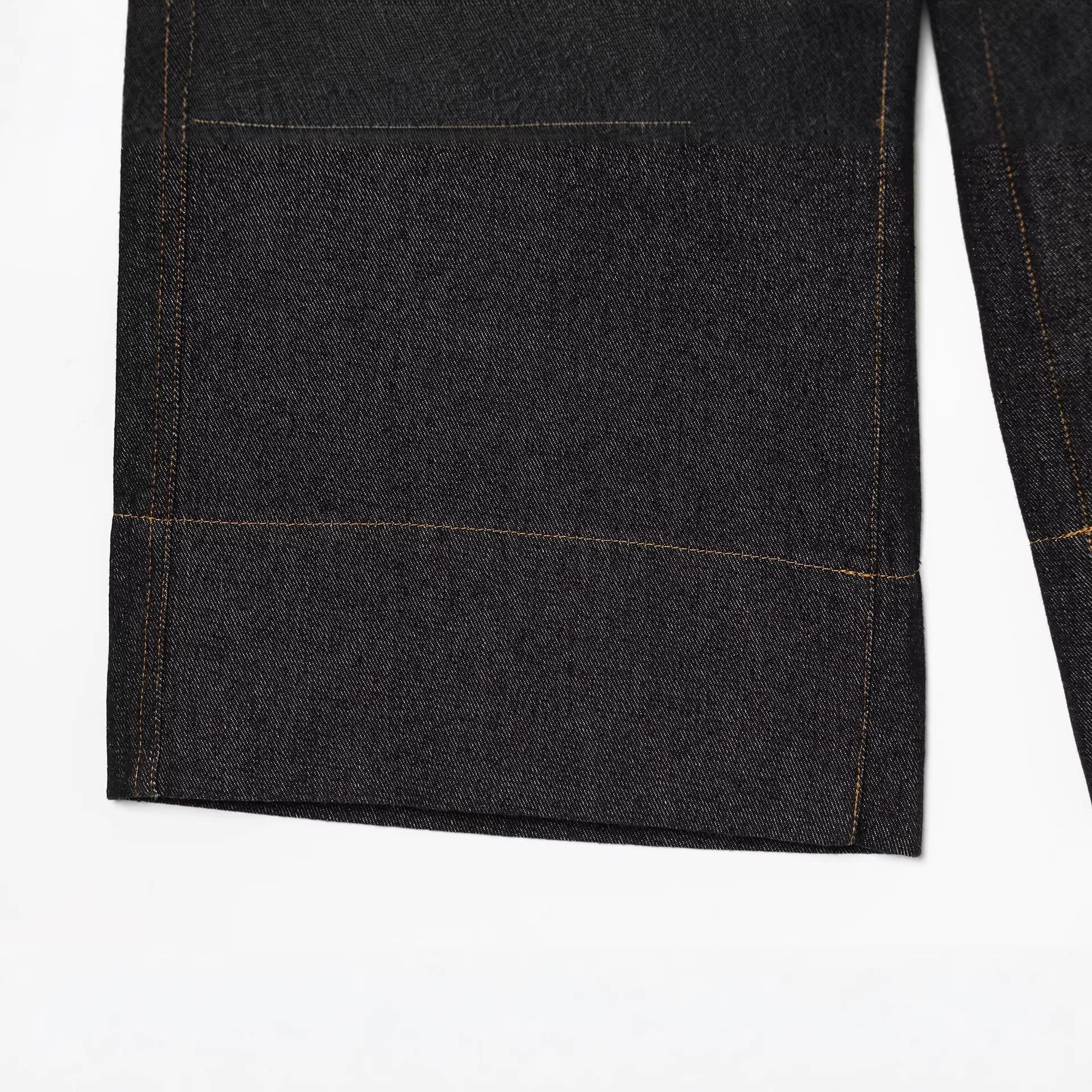 Women's Wide Cropped Jeans Pants with High Waist, Patch Flap Pockets and Wide Hem Chichicherry