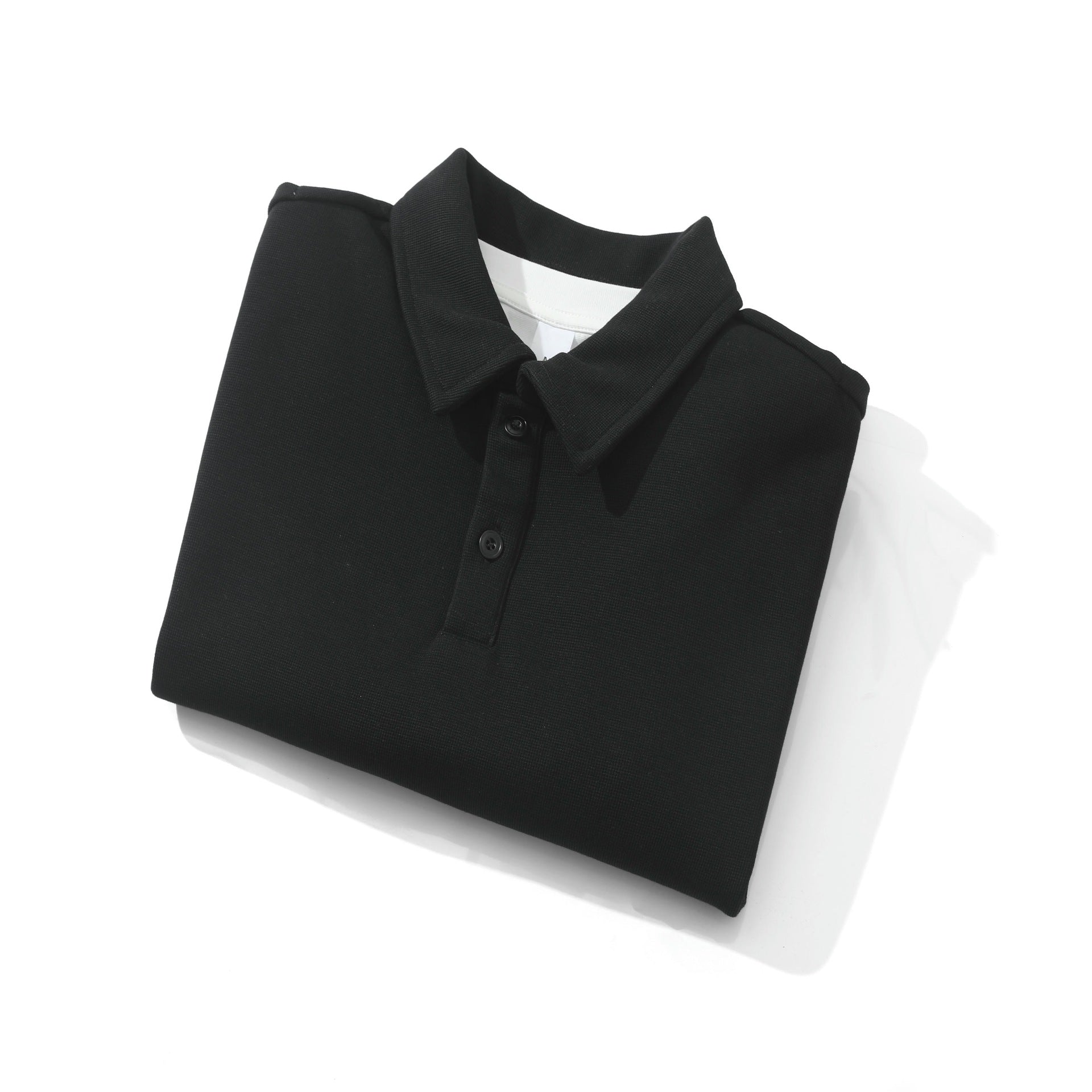 Unisex Oversize Polo Shirt Sweatshirt with Half Button Placket and Layering Effect Chichicherry