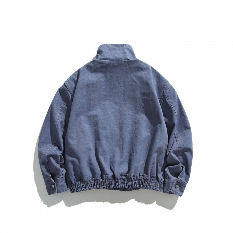 Unisex Boxy-Field Jacket in vintage canvas look with stand-up collar, flap pockets, and elastic hem Chichicherry