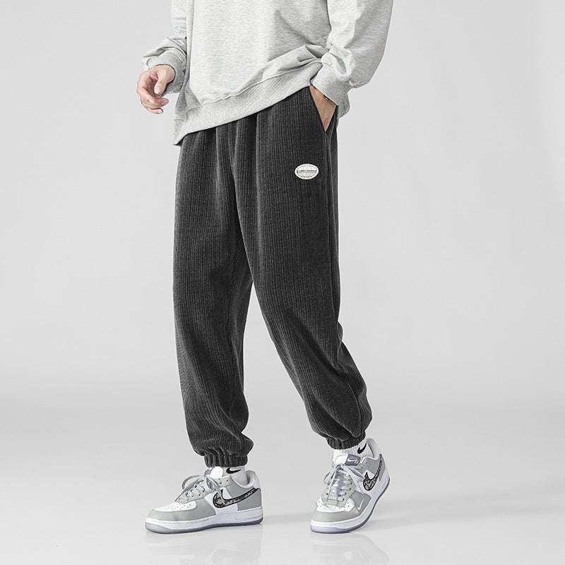 Men's cord jogger pants with wide rib structure, elastic waistband and cuffs Chichicherry