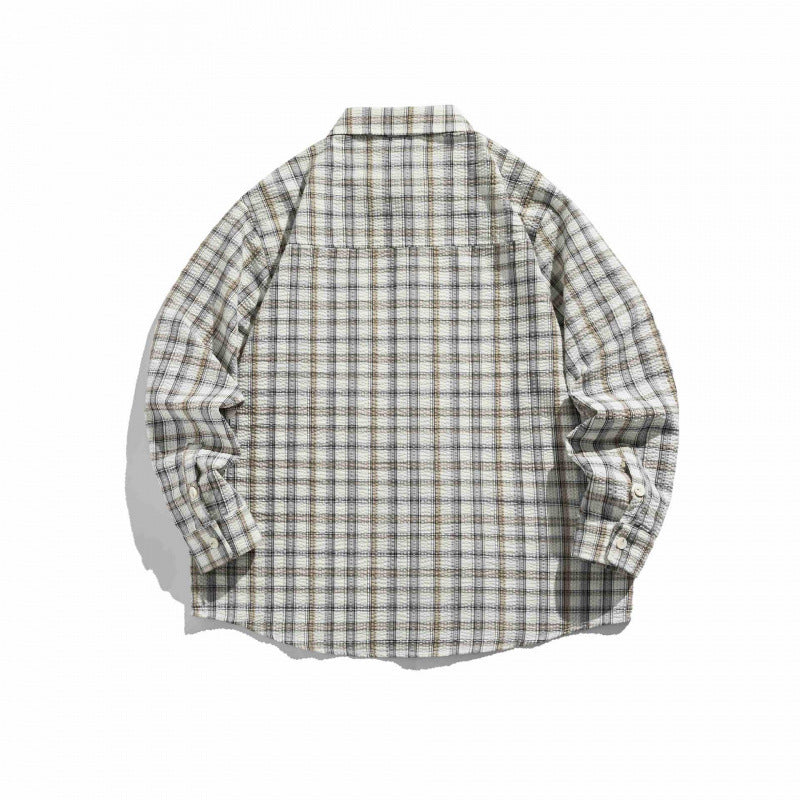 Unisex Checkered Overshirt made of lightweight Flannel in Relaxed-Boxy-Fit with chest patch pocket Chichicherry
