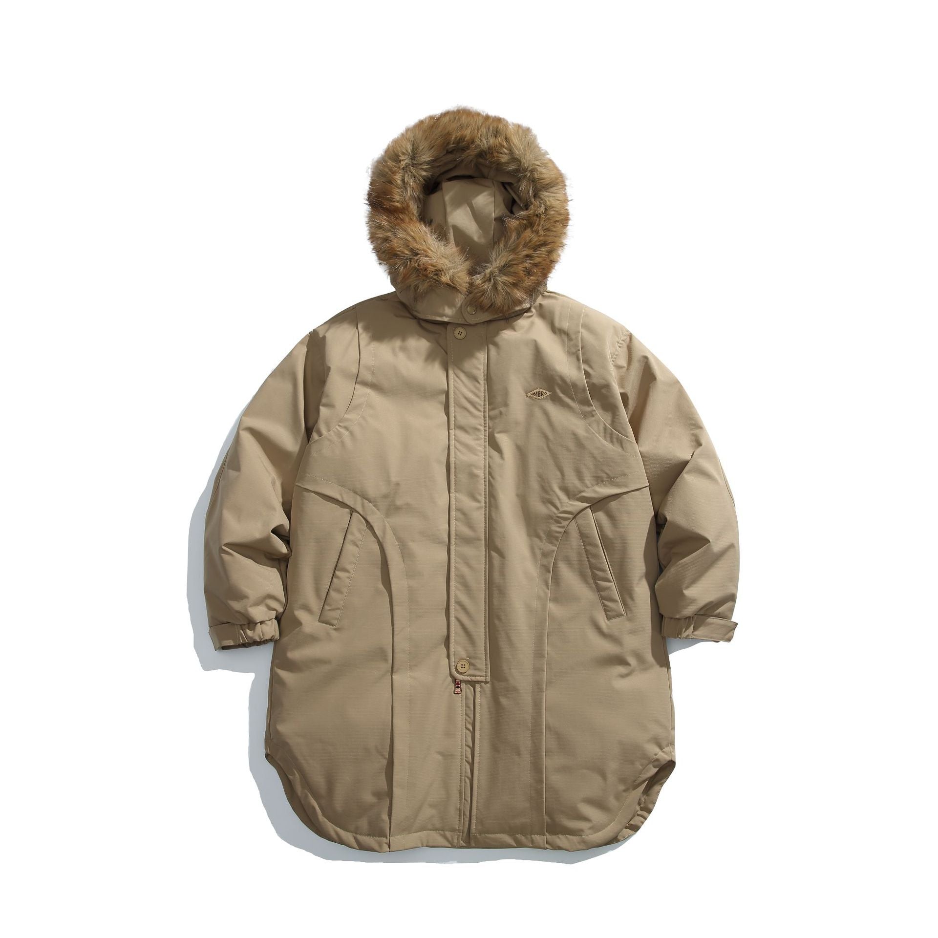 Men's Lined Winter Parka with Detachable Faux Fur Hood Chichicherry