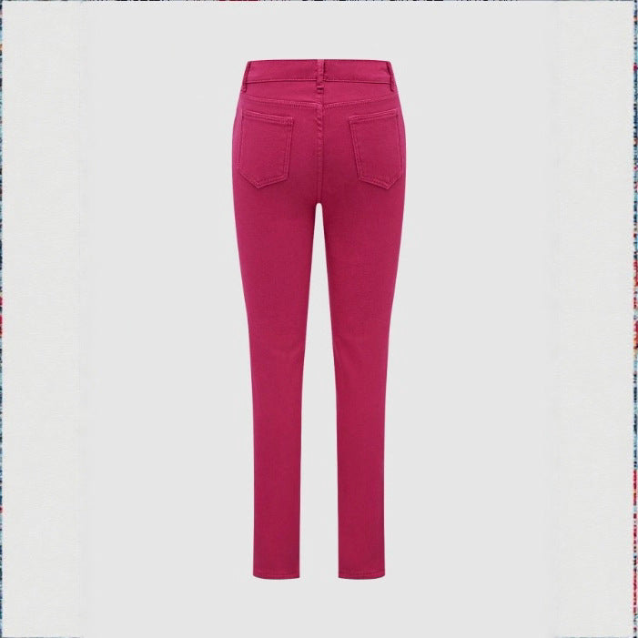 Women High-waisted Thermo-Sculpting Skinny Jeans with Fleece Lining and Shaping Stretch Band Chichicherry