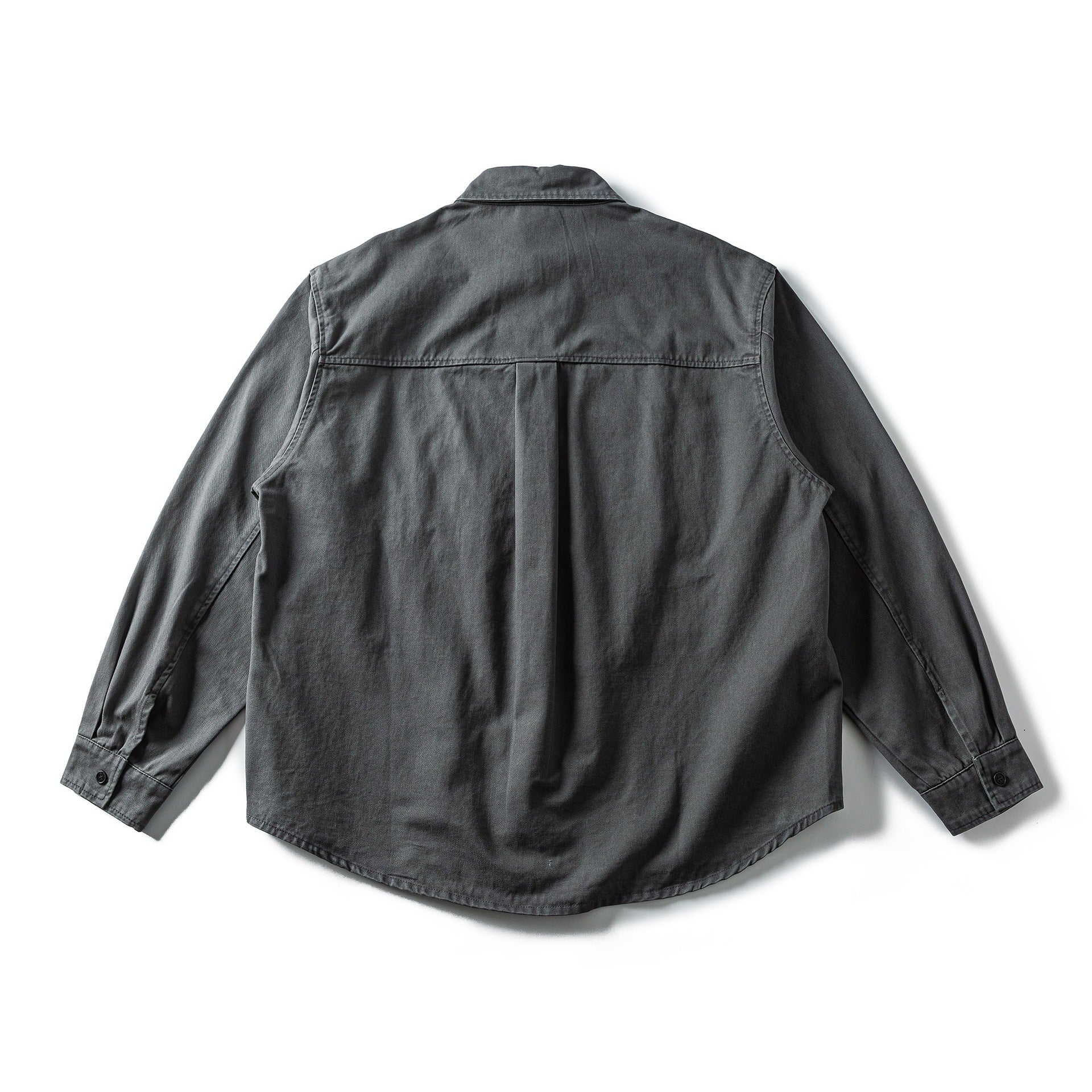 Men's Oversized Cotton Overshirt with Embroidery and Chest Pocket Chichicherry