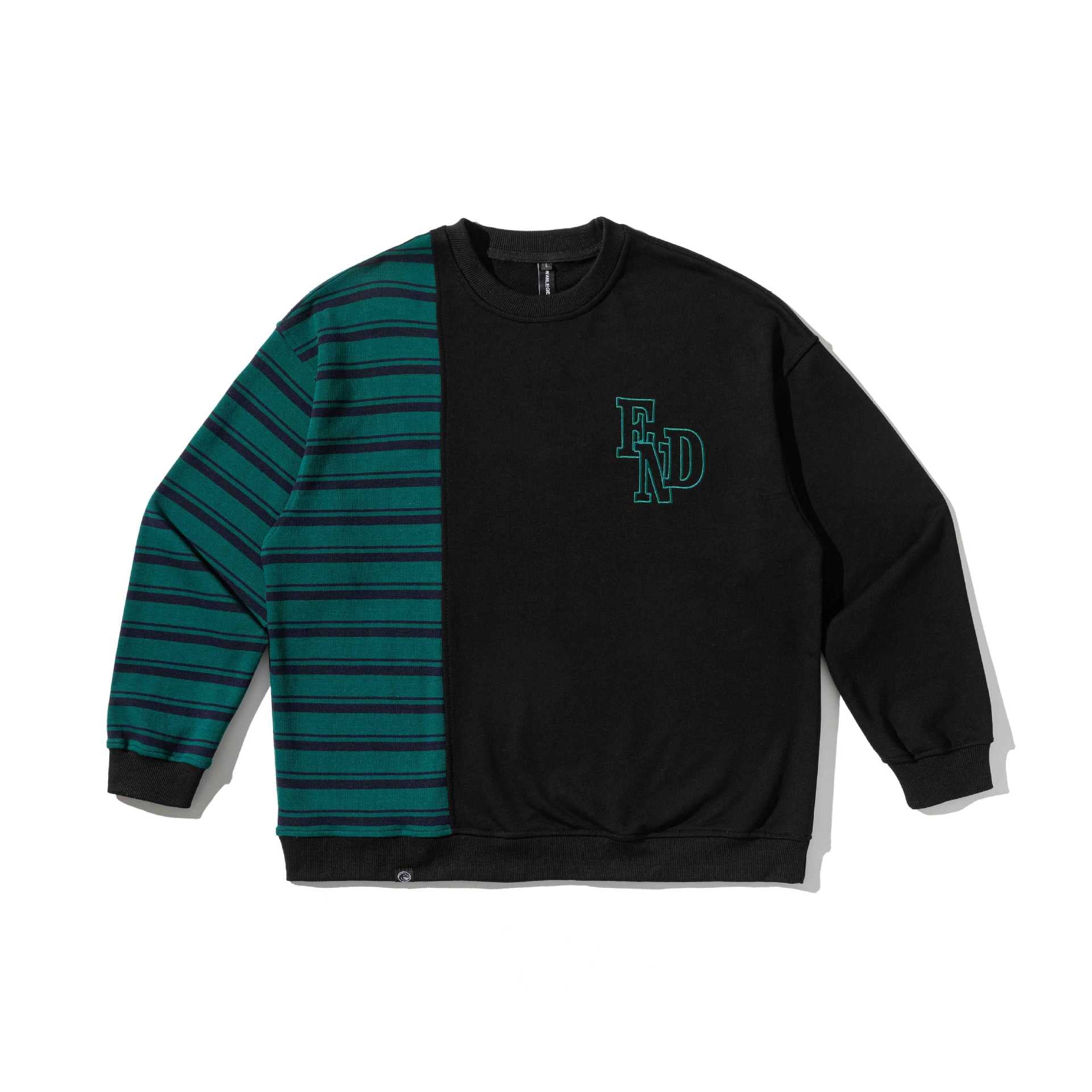 Men's oversized sweatshirt in two-tone block design with stripes Chichicherry