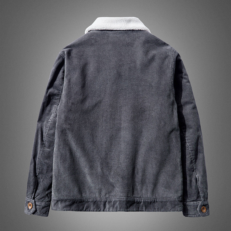 Men's cord jacket with continuous Sherpa lining and chest flap pocket Chichicherry