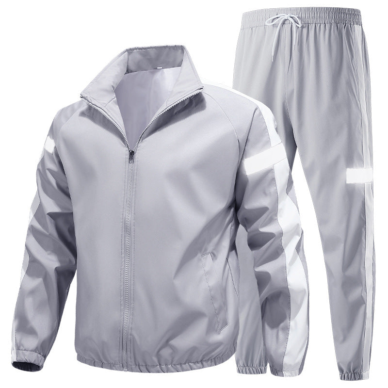 Men's sporty tracksuit set with zip jacket, jogging pants, and reflective inserts Chichicherry