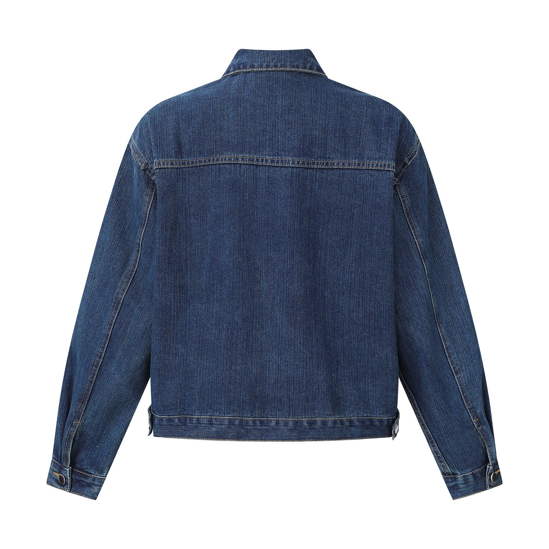 Unisex casually cut denim blouson jacket with full zip Chichicherry