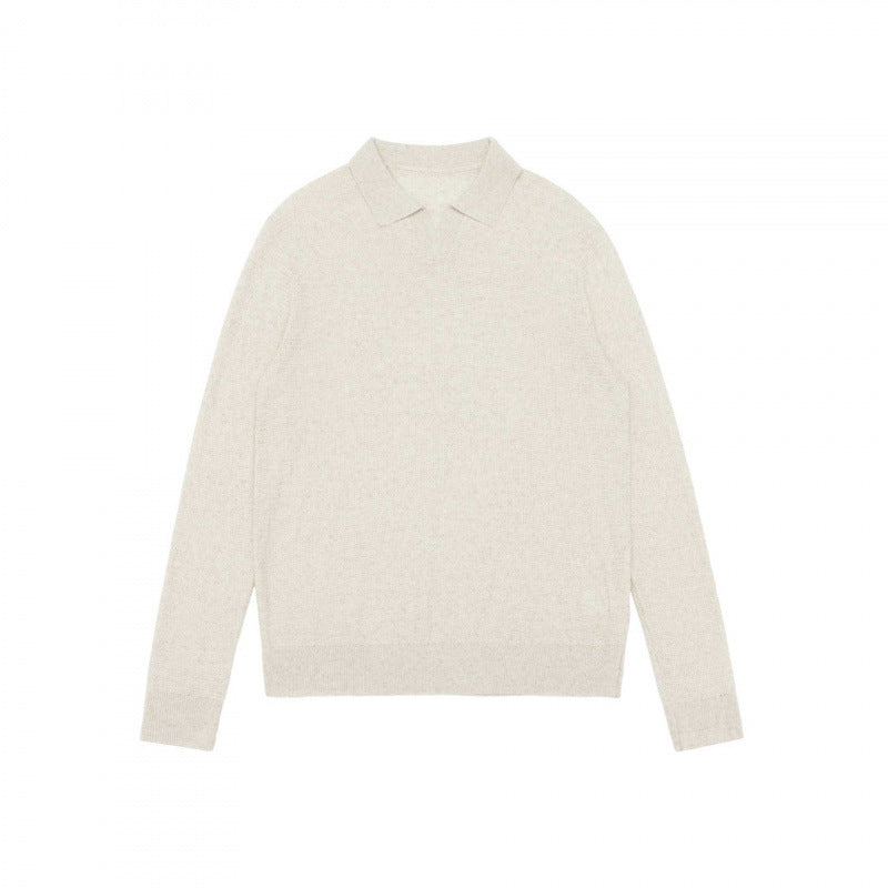 Unisex Fine knit polo with open polo collar, lightweight mélange knit and ribbed finishes Chichicherry