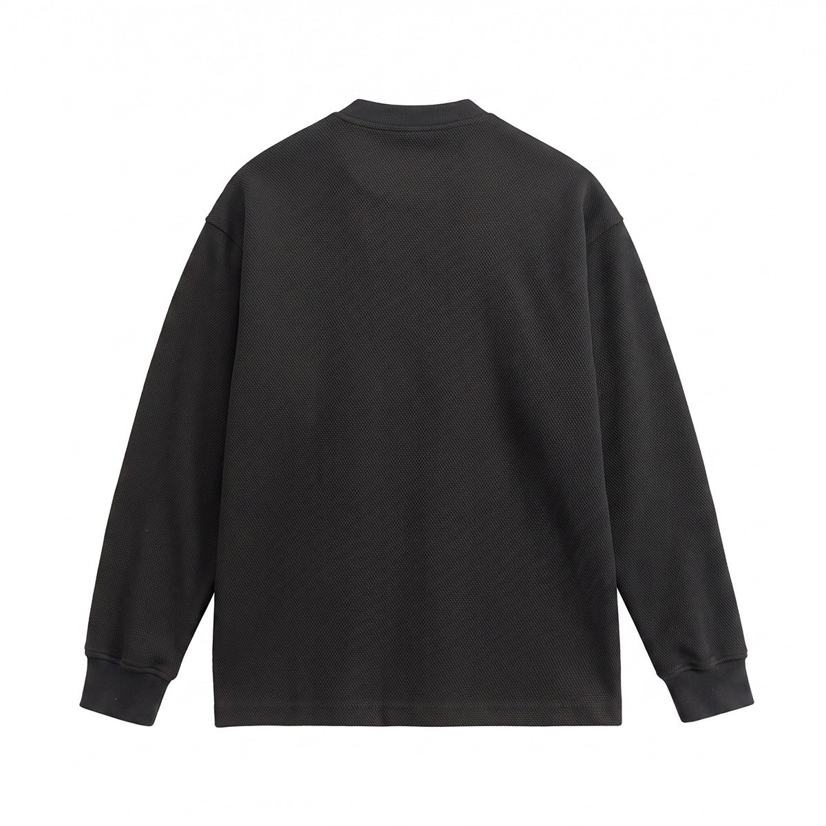 Unisex Loose-fitting Henley sweatshirt with waffle texture and ribbed cuffs Chichicherry
