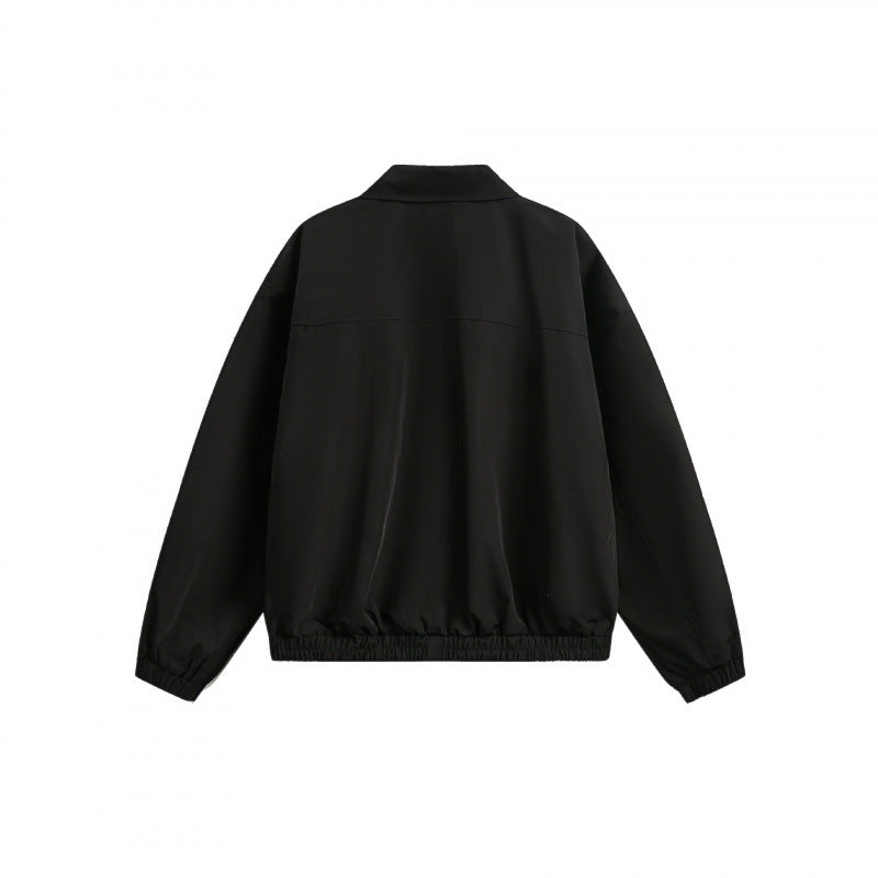 Unisex Boxy Overshirt Jacket with full-length zipper, elastic hem, and chest zipper pocket Chichicherry