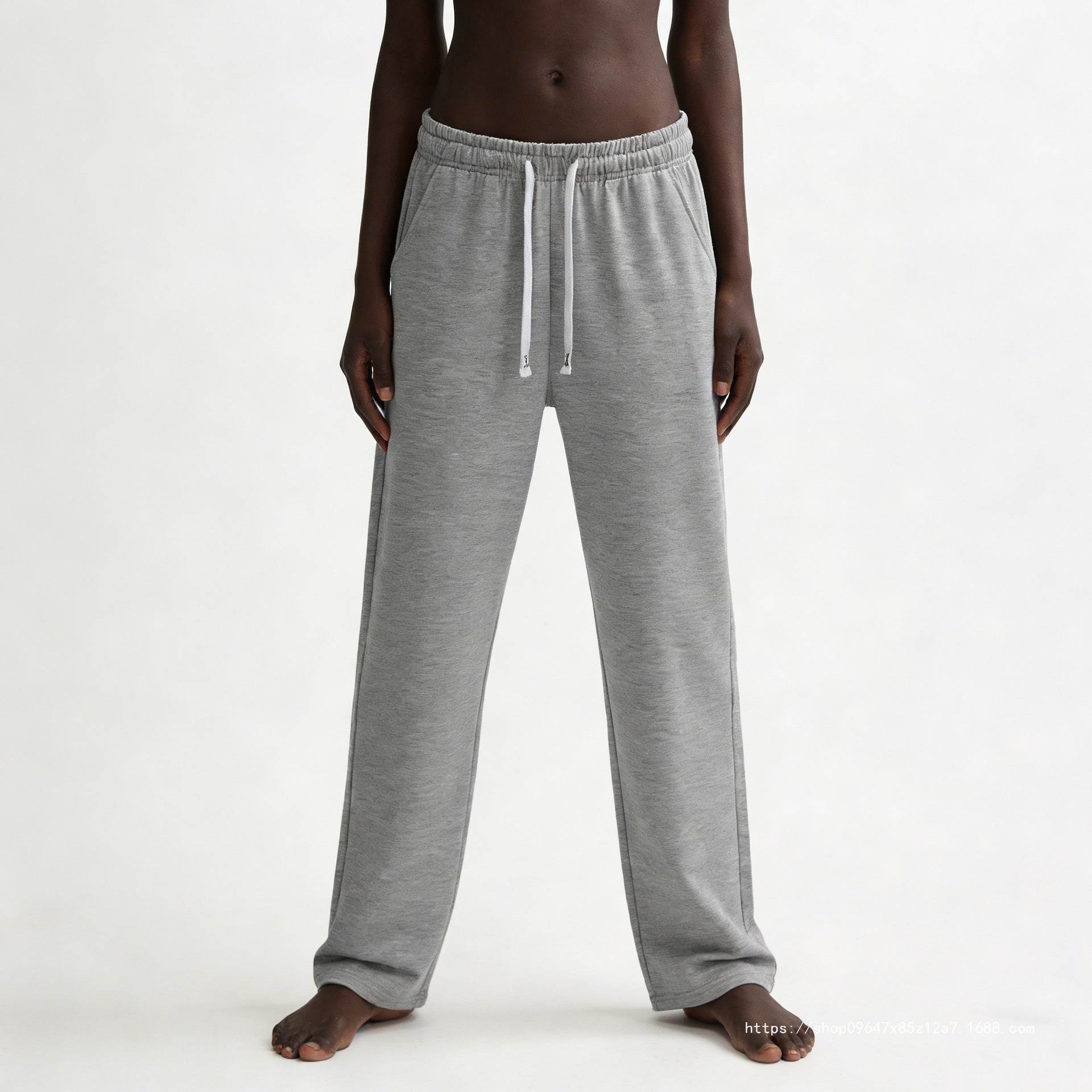 Men's Relaxed-Fit French-Terry Lounge Pants with High Comfort Waistband and Straight Leg Chichicherry