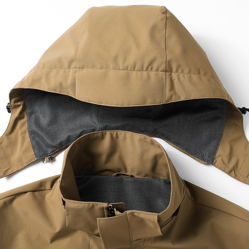 Men's urban waterproof tech parka with high collar and minimalist pockets Chichicherry