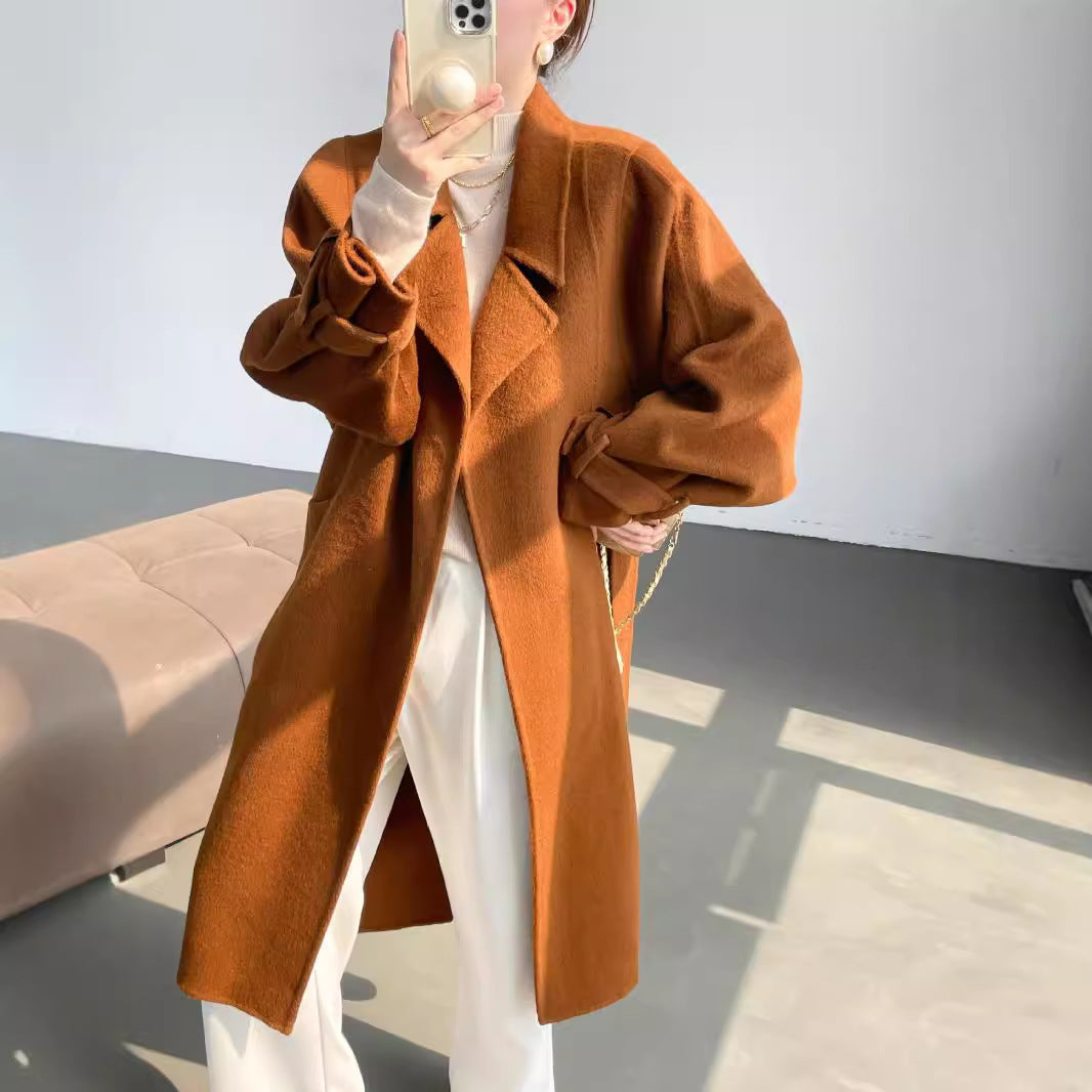 Women's oversized coat with dropped shoulder and long silhouette Chichicherry