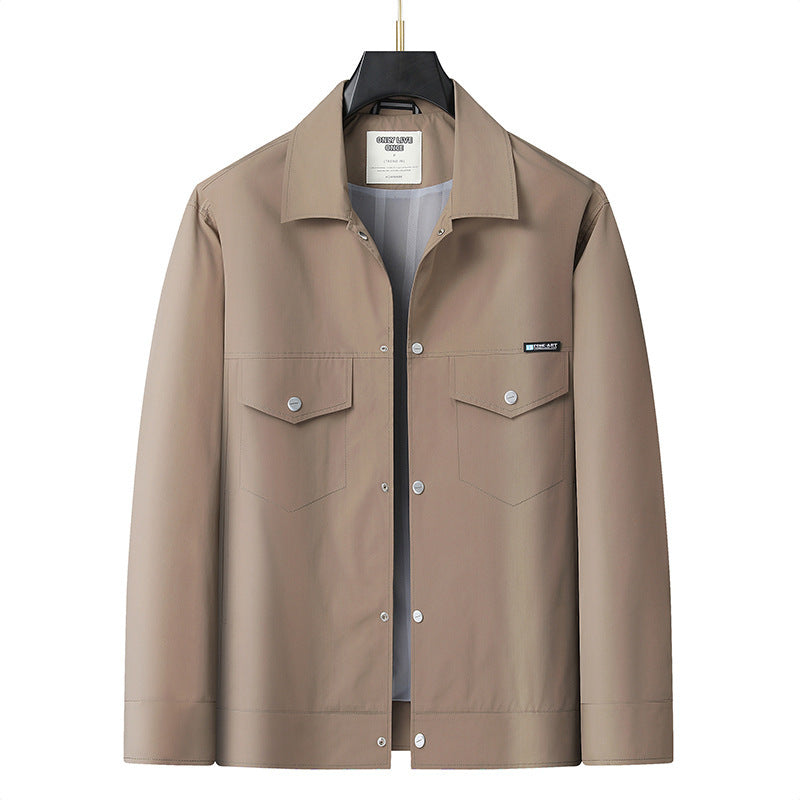 Men's lightweight worker overshirt made of water-repellent microfiber with snap button placket and patch chest pockets Chichicherry