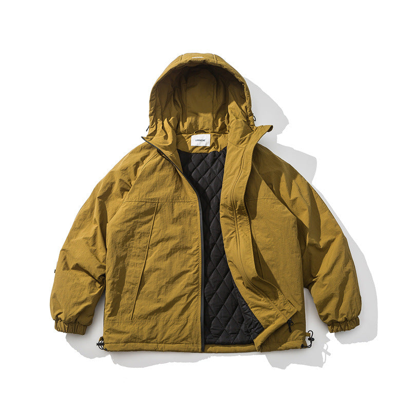 Unisex Lightweight Boxy Insulation Jacket with Hood and Adjustable Hem Chichicherry