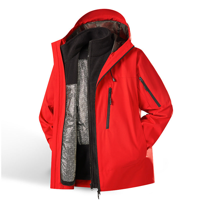 Women's two-piece waterproof functional jacket set with removable fleece inner jacket Chichicherry